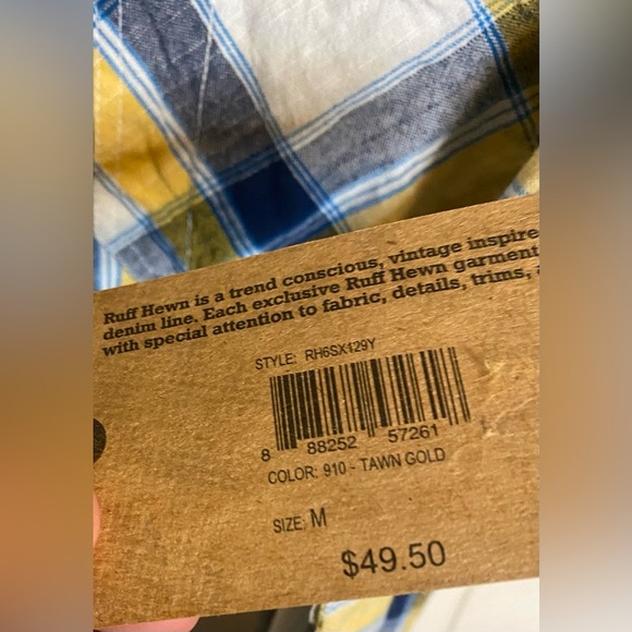 New Ruff Hewn Men’s Short Sleeve Button Down Shirt, Medium - Picture 5 of 5